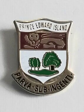 4/$20 Vintage P.E.I. Parva Sub Ingenti Brass/Enamel Collector's Pin!!